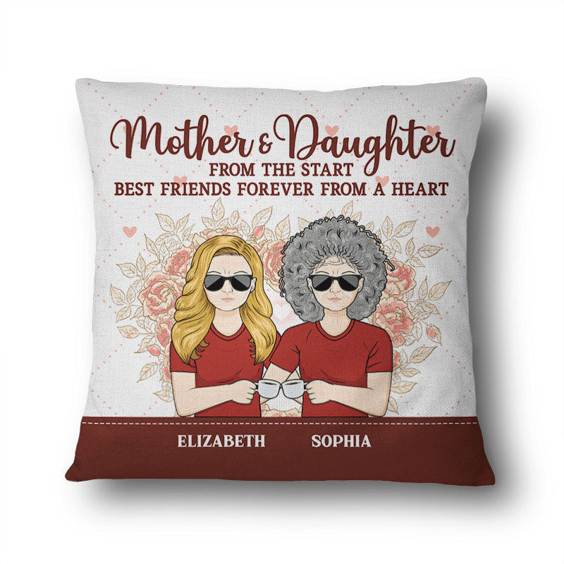 Best Friend Forever From A Heart - Gift For Mother & Daughter - Personalized Custom Pillow