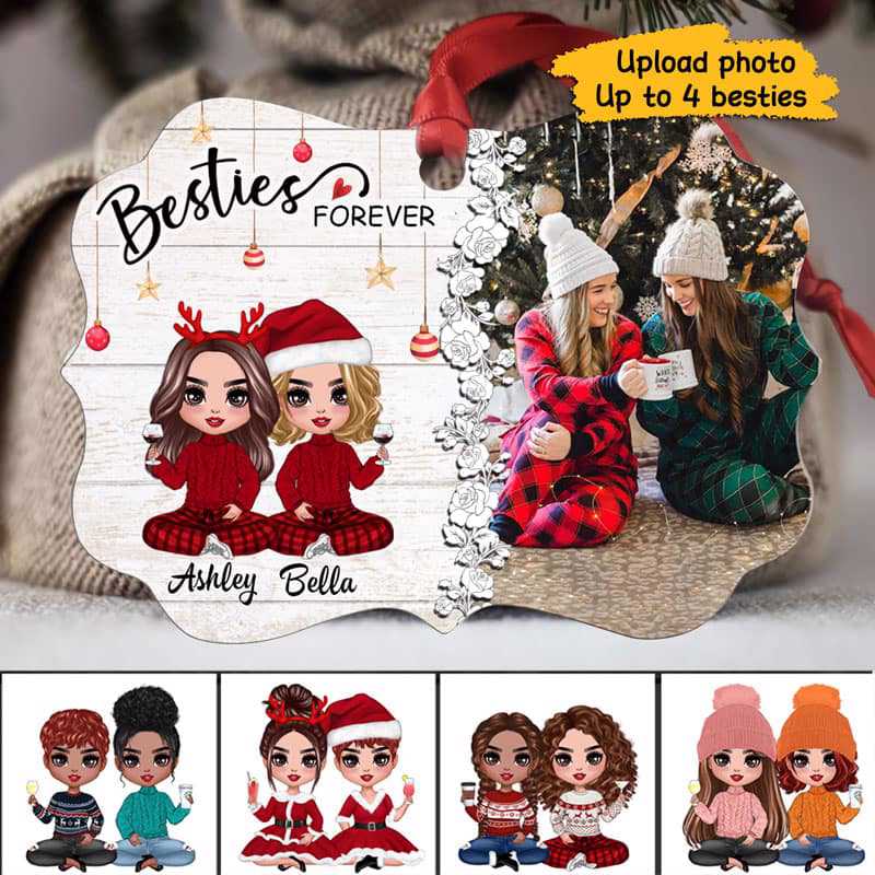 Doll Besties Photo Personalized Christmas Ornament
