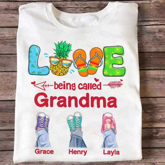 Love Being Called Grandma Grandkid Legs Personalized Shirt