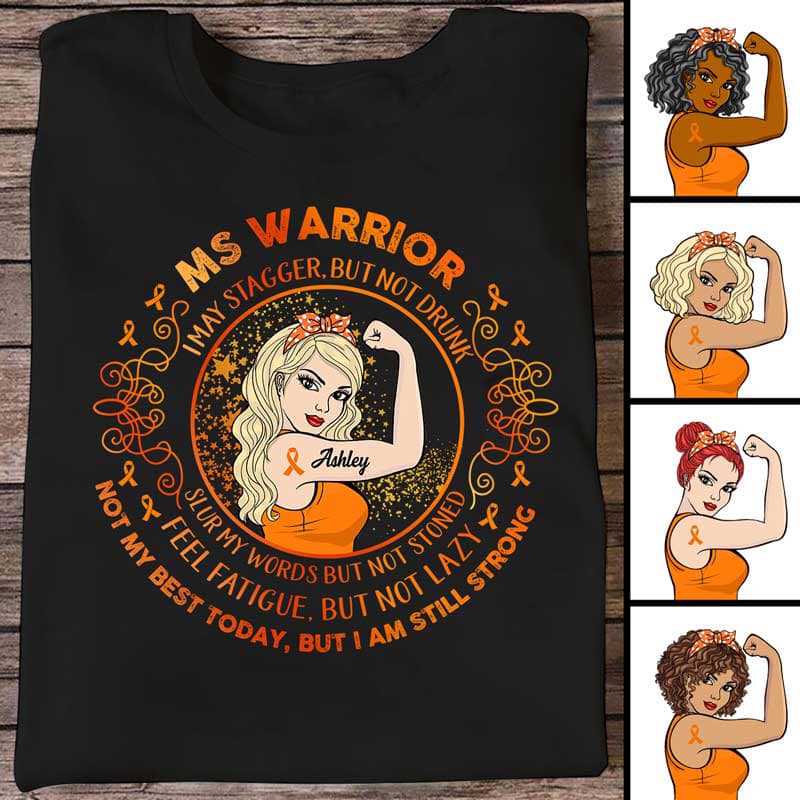 MS Warrior Strong Woman Personalized Shirt