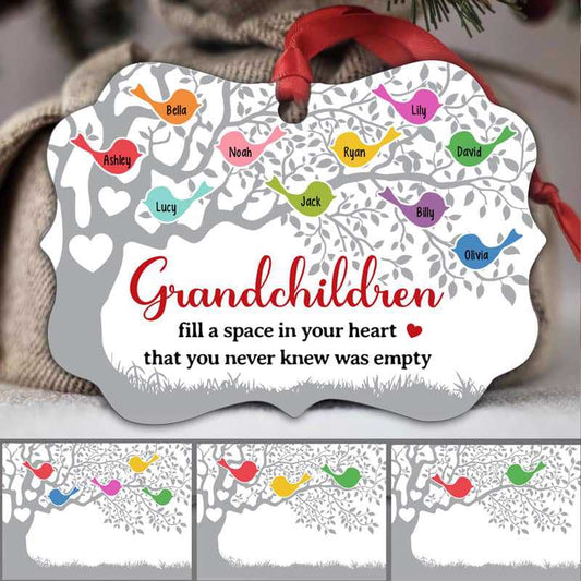 Grandchildren Fill Your Heart Grandma Personalized Christmas Ornament