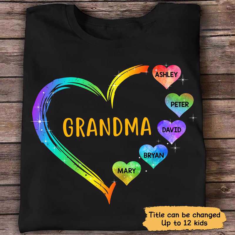 Heart Mom Grandma Personalized Shirt