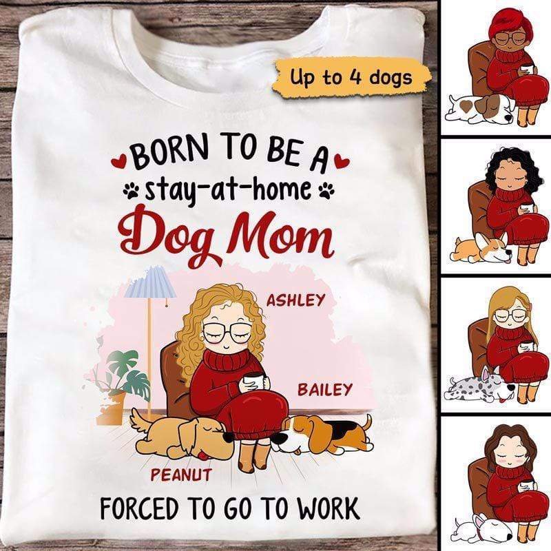 Chibi Girl Stay-At-Home Dog Mom Personalized Shirt
