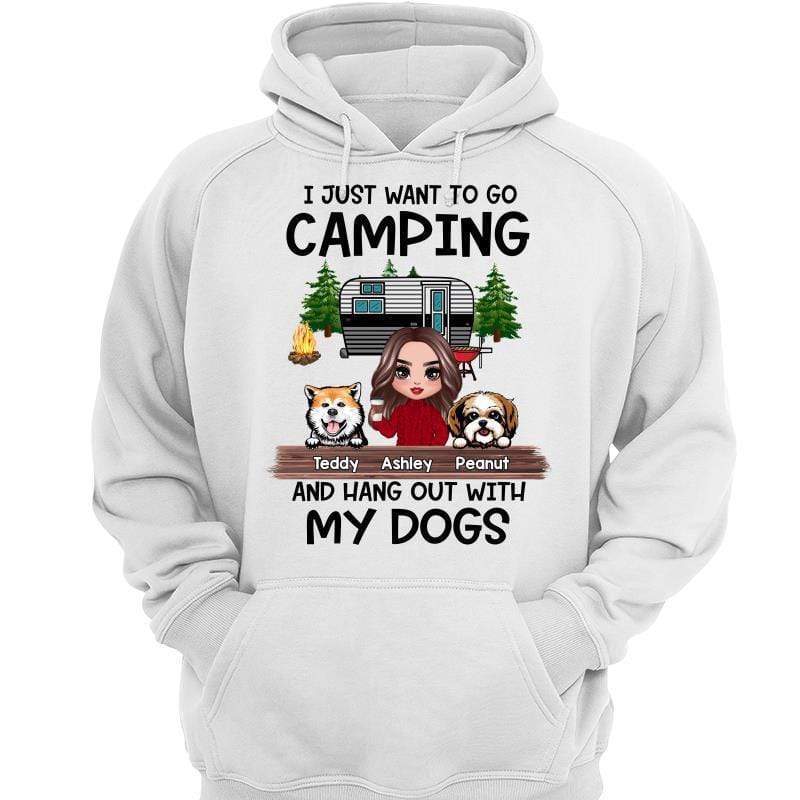 Go Camping And Hang Out With My Dogs Doll Girl Personalized Hoodie Sweatshirt