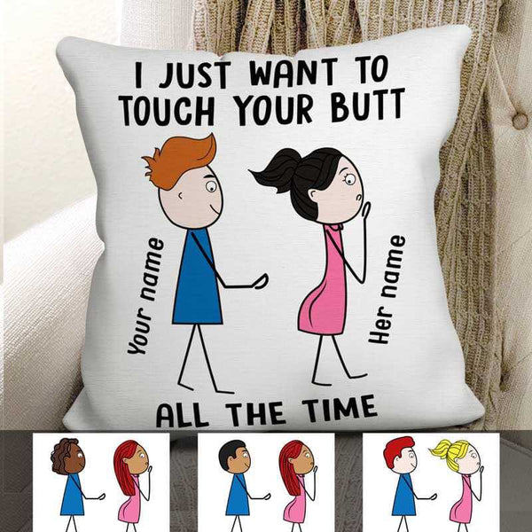 I love you, I love your butt print Throw Pillow for Sale by ToucanKrafts