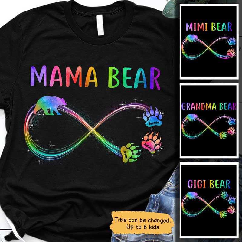 Mama Bear Grandma Bear Infinity Personalized Shirt