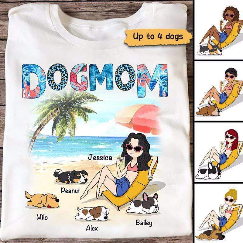 Stick Dog Mom Summer Pattern Personalized Shirt