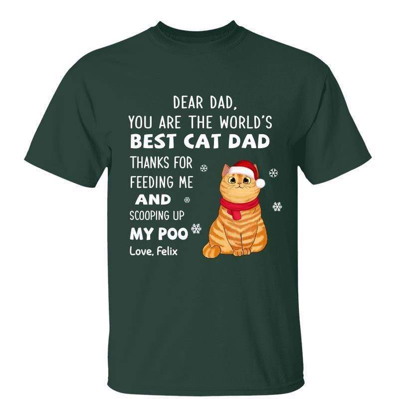 Best Cat Dad Cat Mom Fluffy Cat Christmas Personalized Shirt
