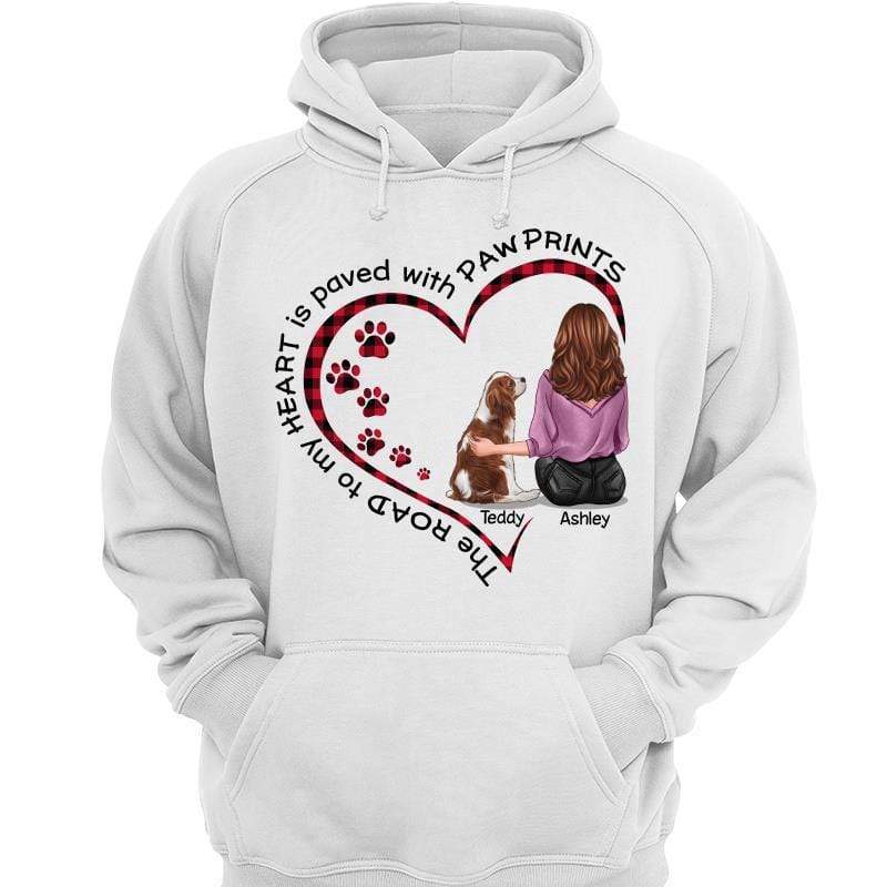 Girl & Dog Inside Heart Road To Heart Personalized Hoodie Sweatshirt