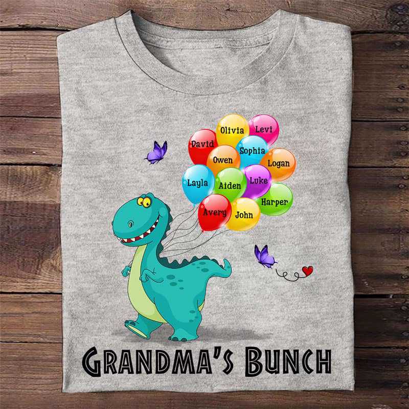 Grandmasaurus Balloon Bunch Personalized Shirt