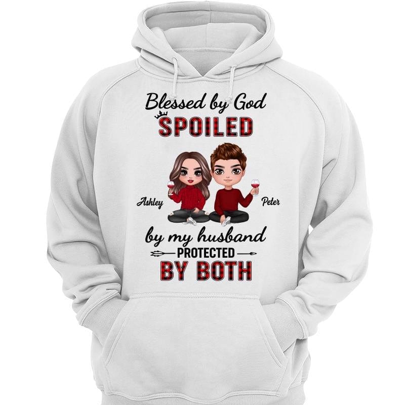 Blessed By God Doll Couple Valentine‘s Day Gift Personalized Hoodie Sweatshirt