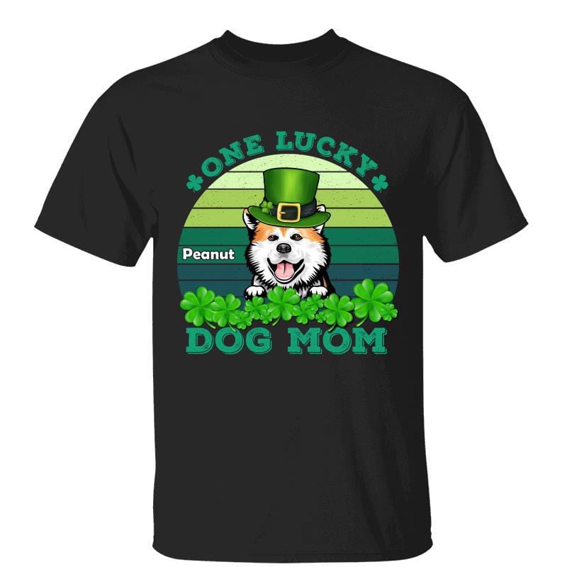 One Lucky Dog Mom St. Patrick‘s Day Personalized Shirt