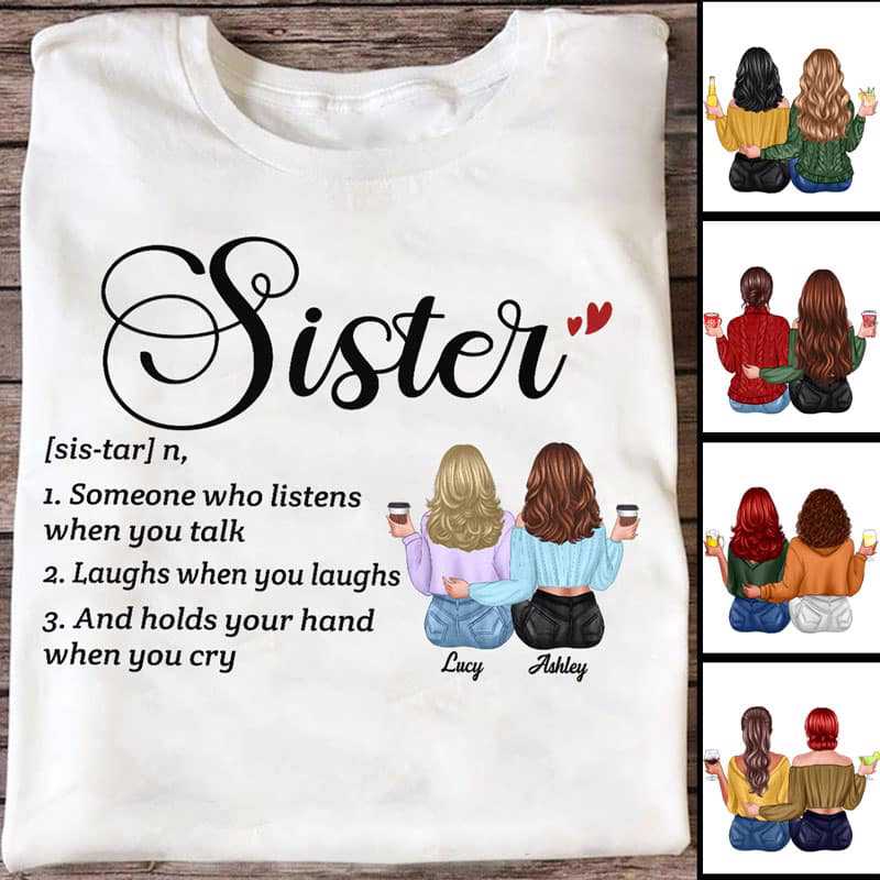 Besties Sisters Definition パーソナライズドシャツ