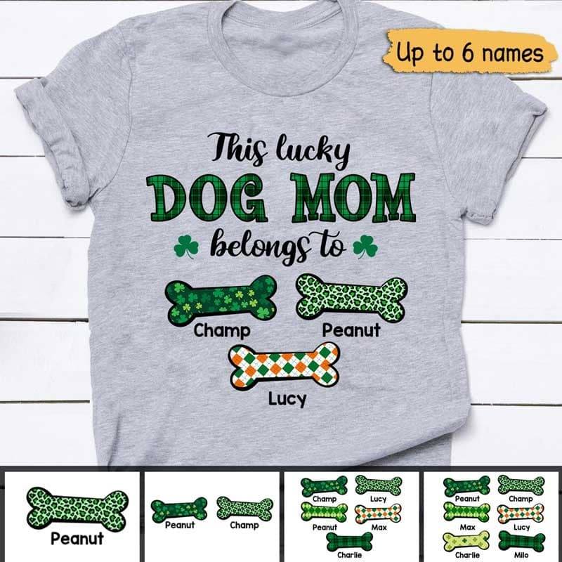 Lucky Dog Mom St Patrick Day Pattern Personalized Shirt