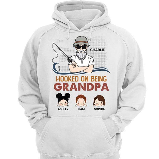 Old Man Fishing Grandpa Personalized Hoodie Sweatshirt