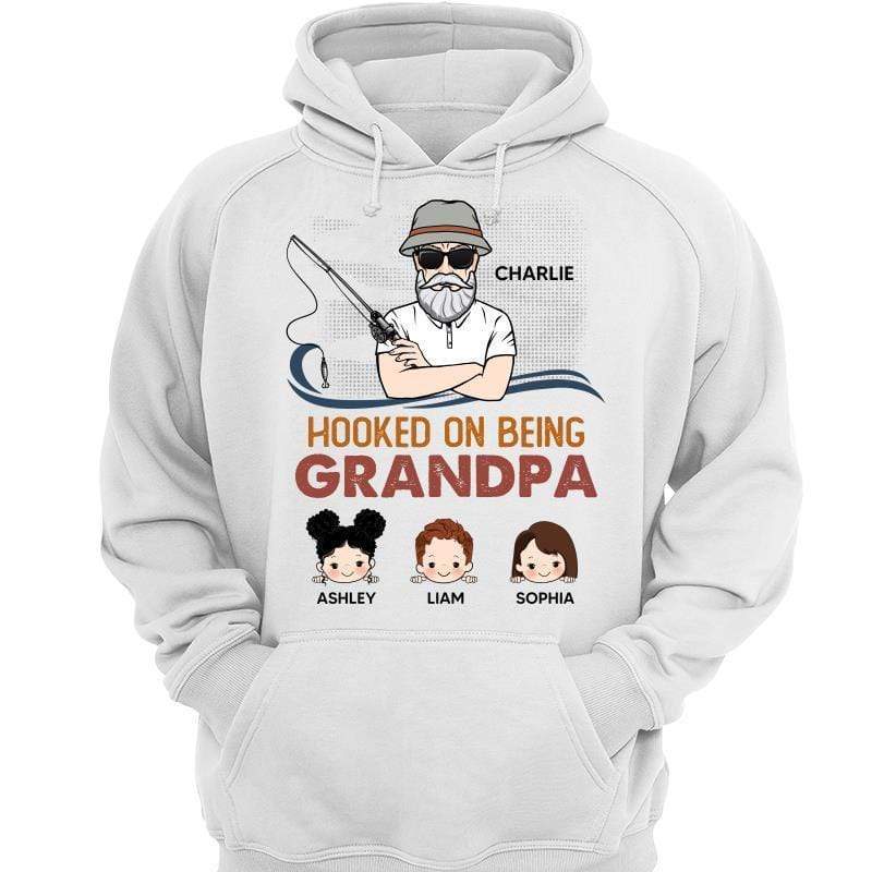 Old Man Fishing Grandpa Personalized Hoodie Sweatshirt