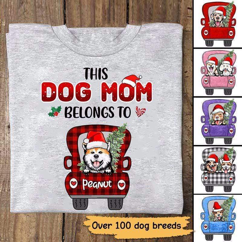 クリスマス トラック This Dog Mom Belongs To パーソナライズ シャツ