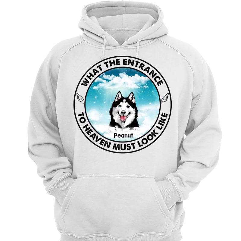 Entrance To Heaven Look Like Pet Memorial Personalized Hoodie Sweatshirt