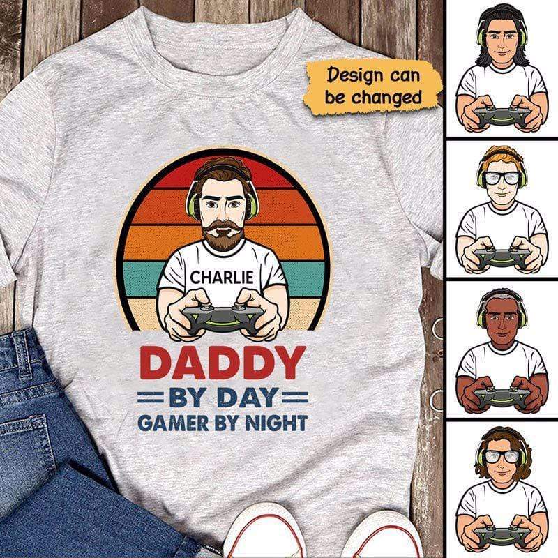 Daddy By Day Gamer By Night Personalized Shirt