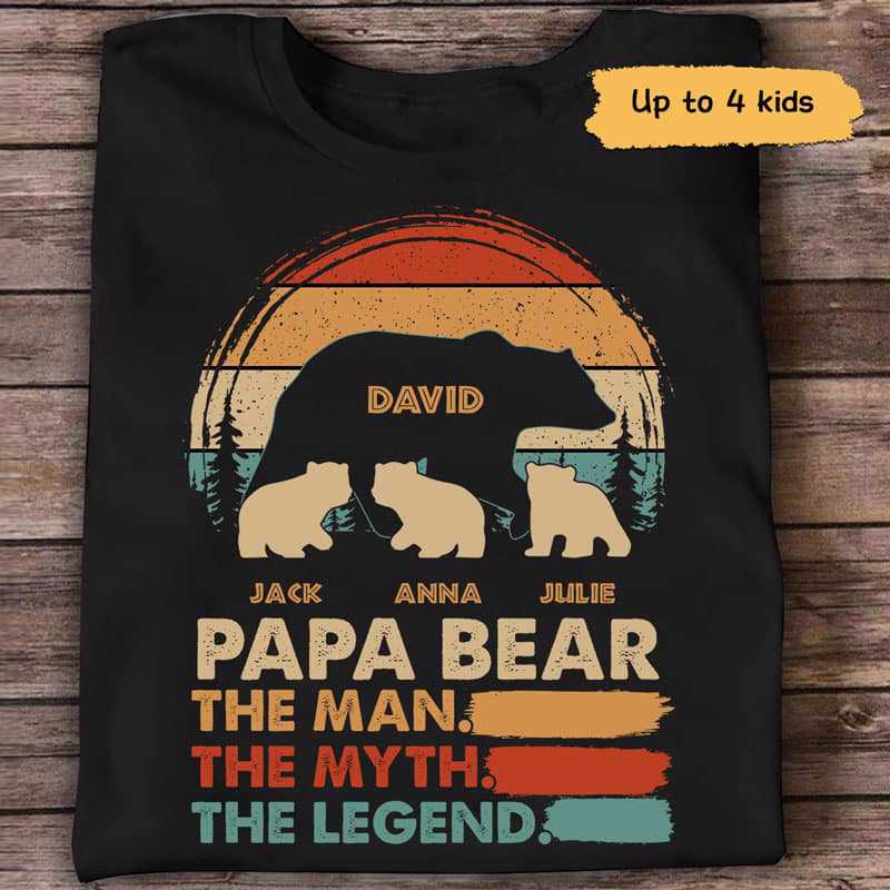 Papa Bear Personalized T-Shirt