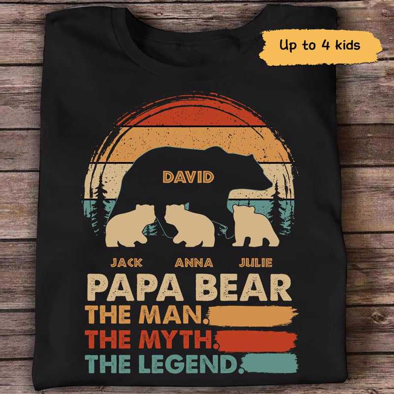 Papa Bear The Legend Personalized Shirt