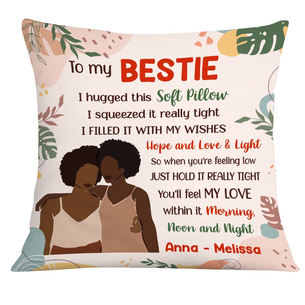 Personalized BWA Abstract Sister Friend Hug This Pillow