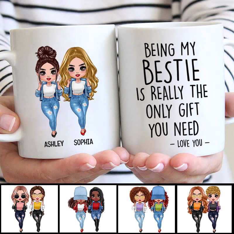 Cool Dolls Being My Bestie Sister Personalized Mug
