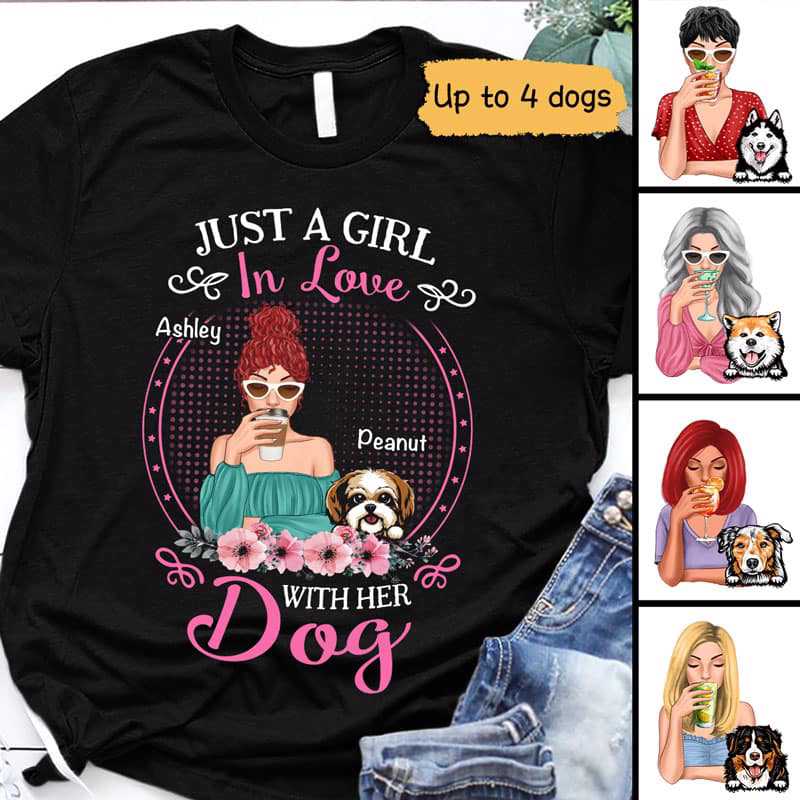 Just A Girl In Love With Her Dogs Personalized Shirt