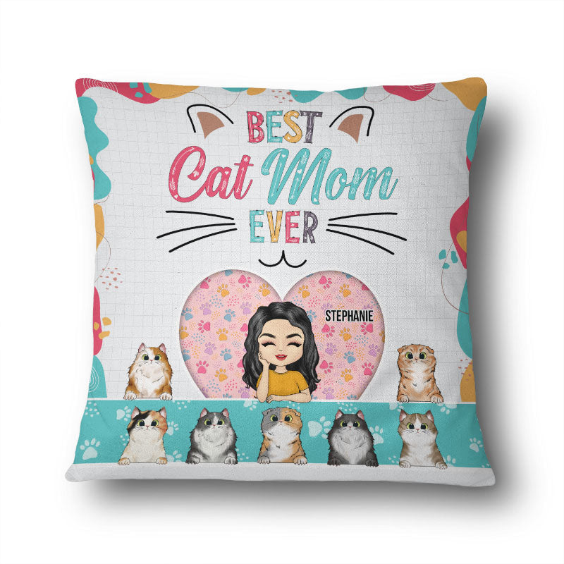 Best Cat Mom Ever - 猫好きへのギフト - パーソナライズされたカスタムピロー