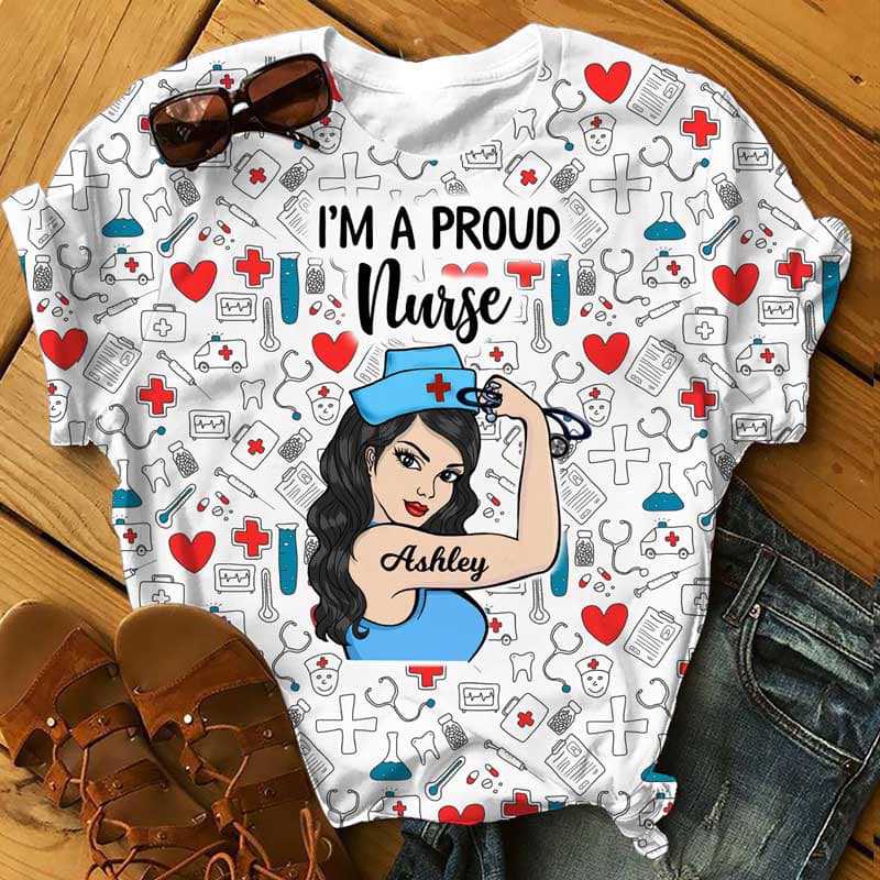 Proud Strong Nurse Patterns Personalized 3D Shirt