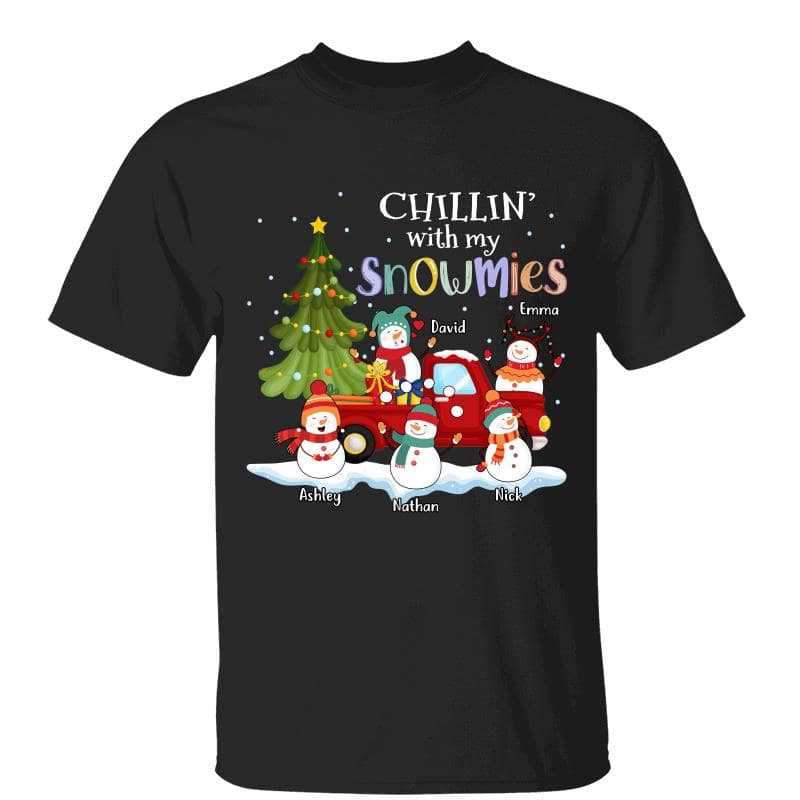 Chillin‘ With My Snowmies Grandma Mom Personalized Shirt
