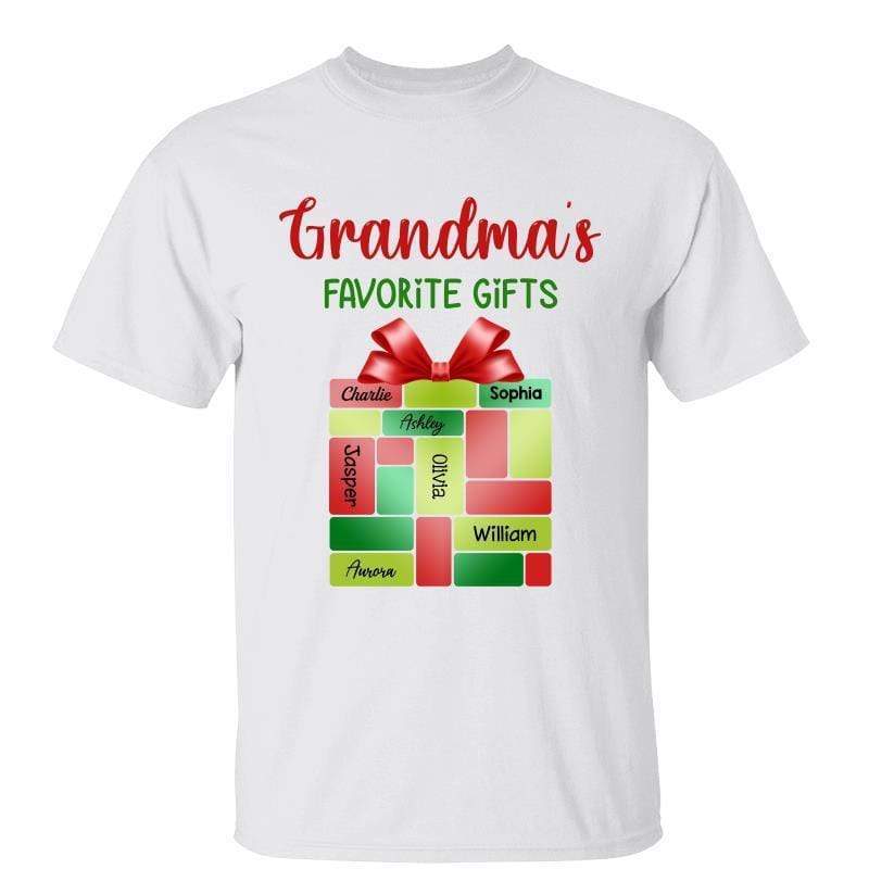 Grandma‘s Favorite Gift Names In Gift Box Personalized Shirt