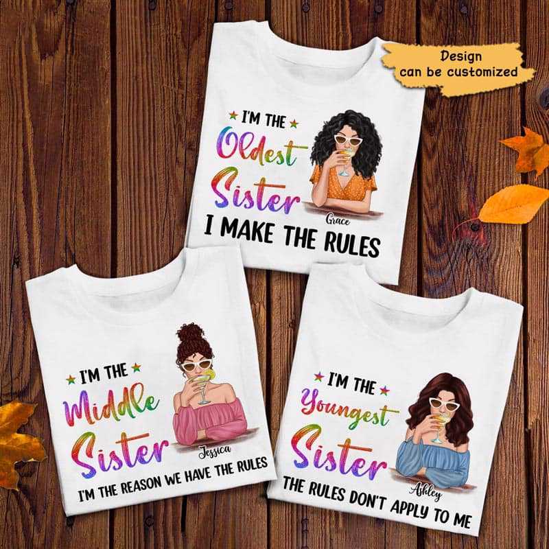 Cocktail Girls Sisters & Rules Personalized Shirt