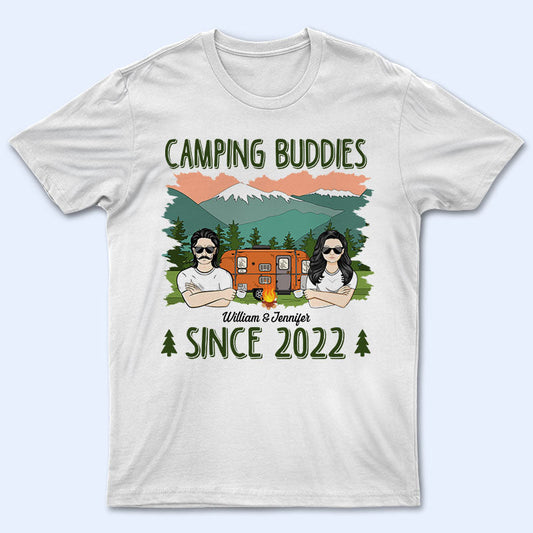 Camping Buddies Since - Gift For Couple - Personalized Custom T Shirt