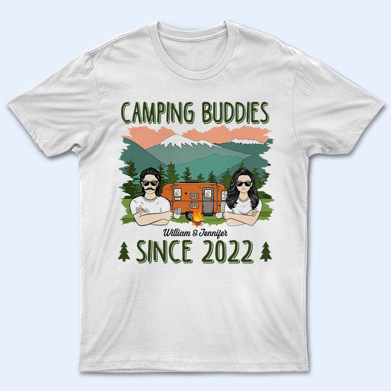 Camping Buddies Since - Gift For Couple - Personalized Custom T Shirt