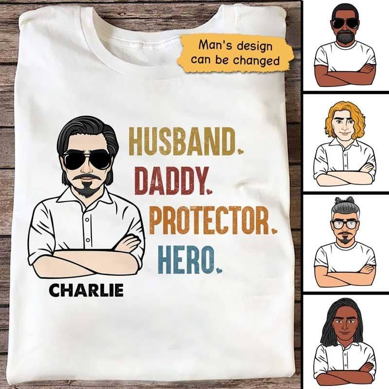 Husband Daddy Hero Young Man Personalized Shirt