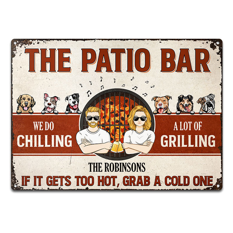 Couple We Do A Lot Of Chilling & Grilling Husband Wife - Personalized Custom Classic Metal Signs