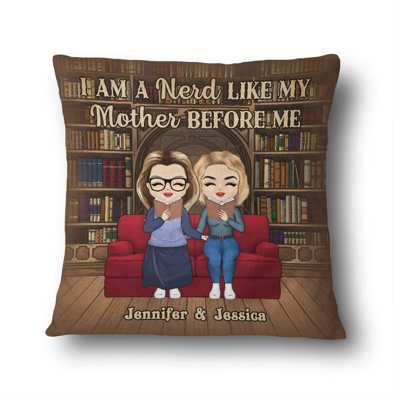 Mother Reading Daughter A Nerd - Personalized Polyester Linen Pillow