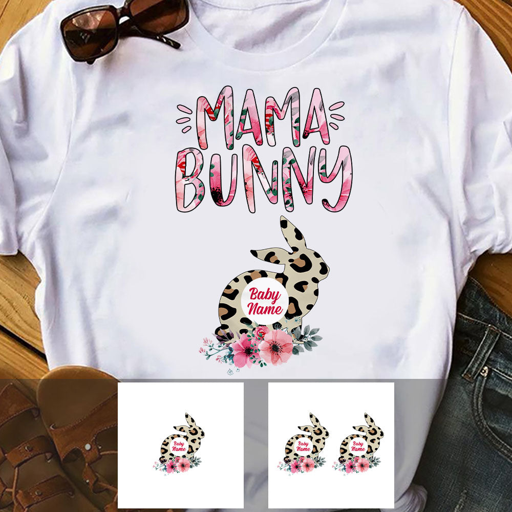 Personalized Mom Bunny Easter Shirt