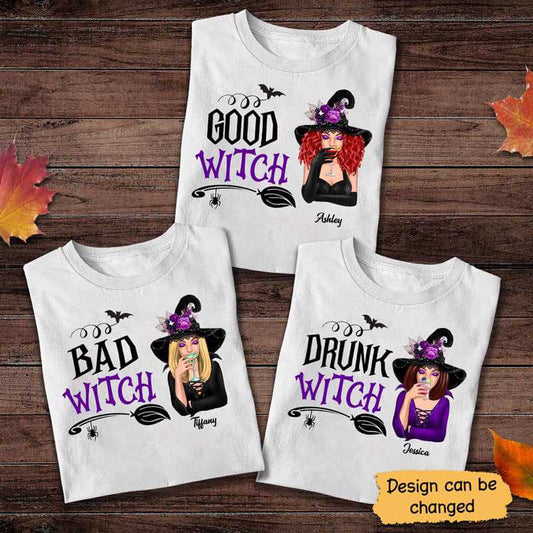 Good Witch Bad Witch Drunk Witch Personalized Shirt (Good Witch)