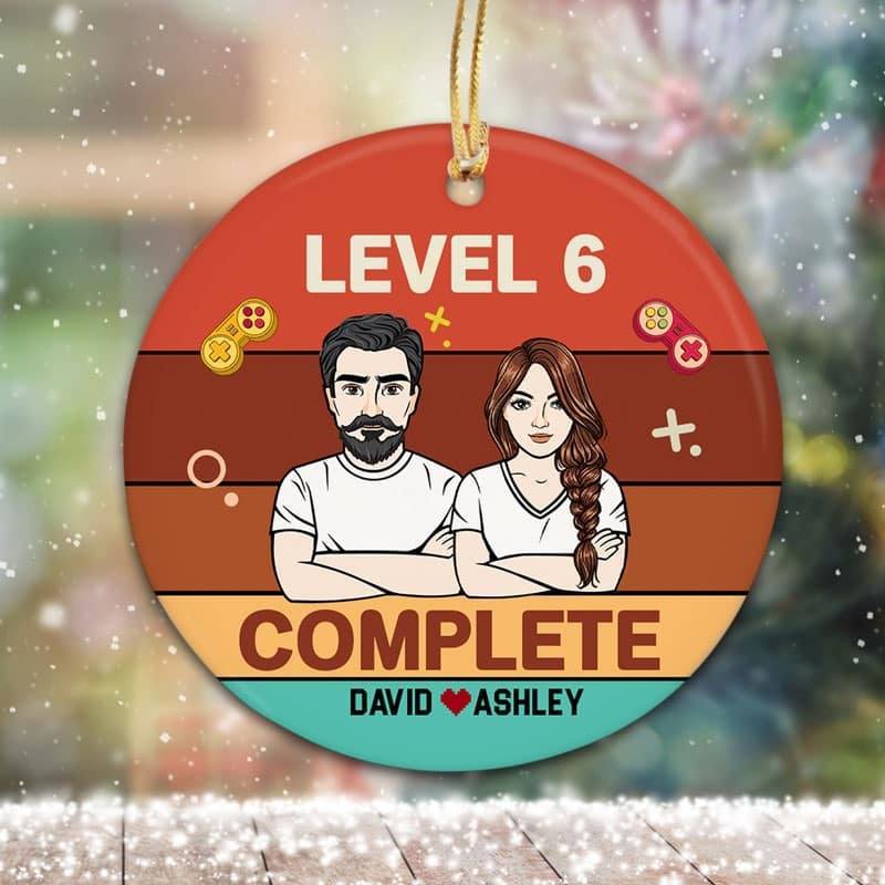 Couple Level Complete Personalized Circle Ornament