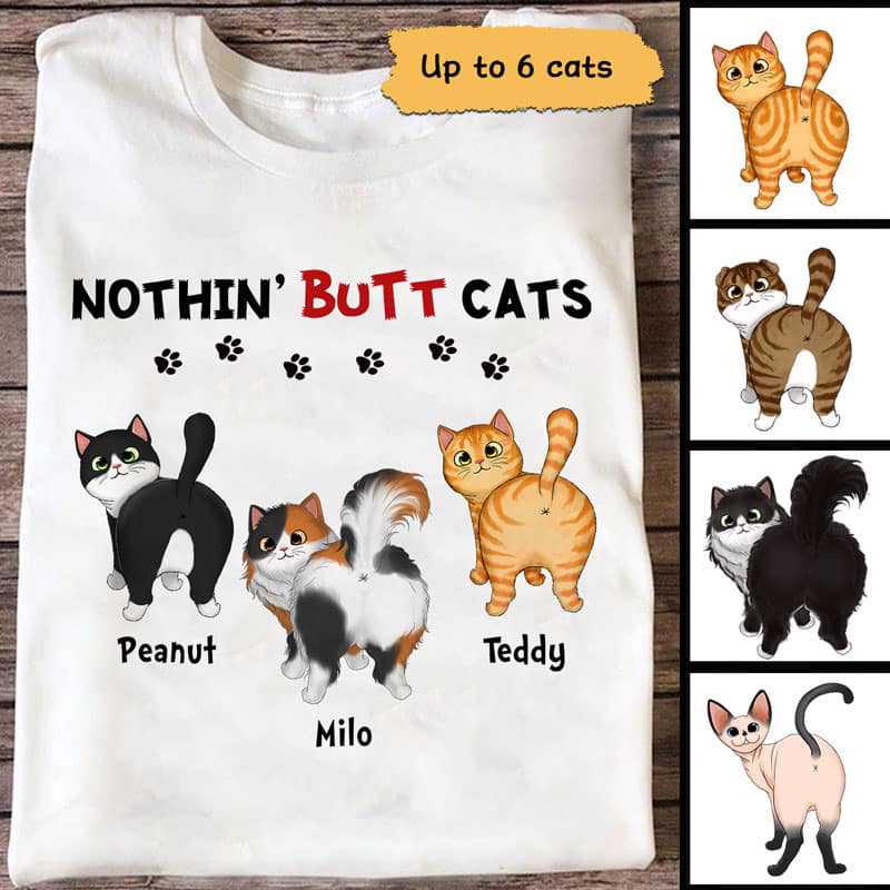 Nothing Butt Cats ふわふわ猫 パーソナライズ シャツ