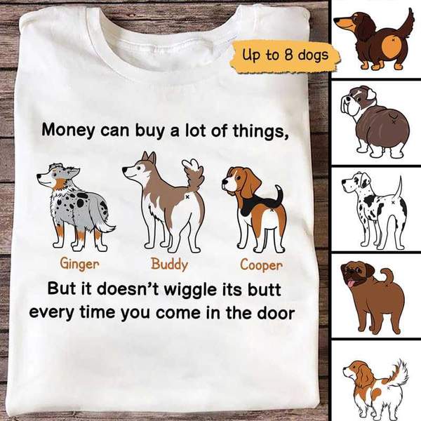 Money Can't Buy Wiggle Butts Dog Personalized Women Tank Top V Neck Casual Flowy Sleeveless