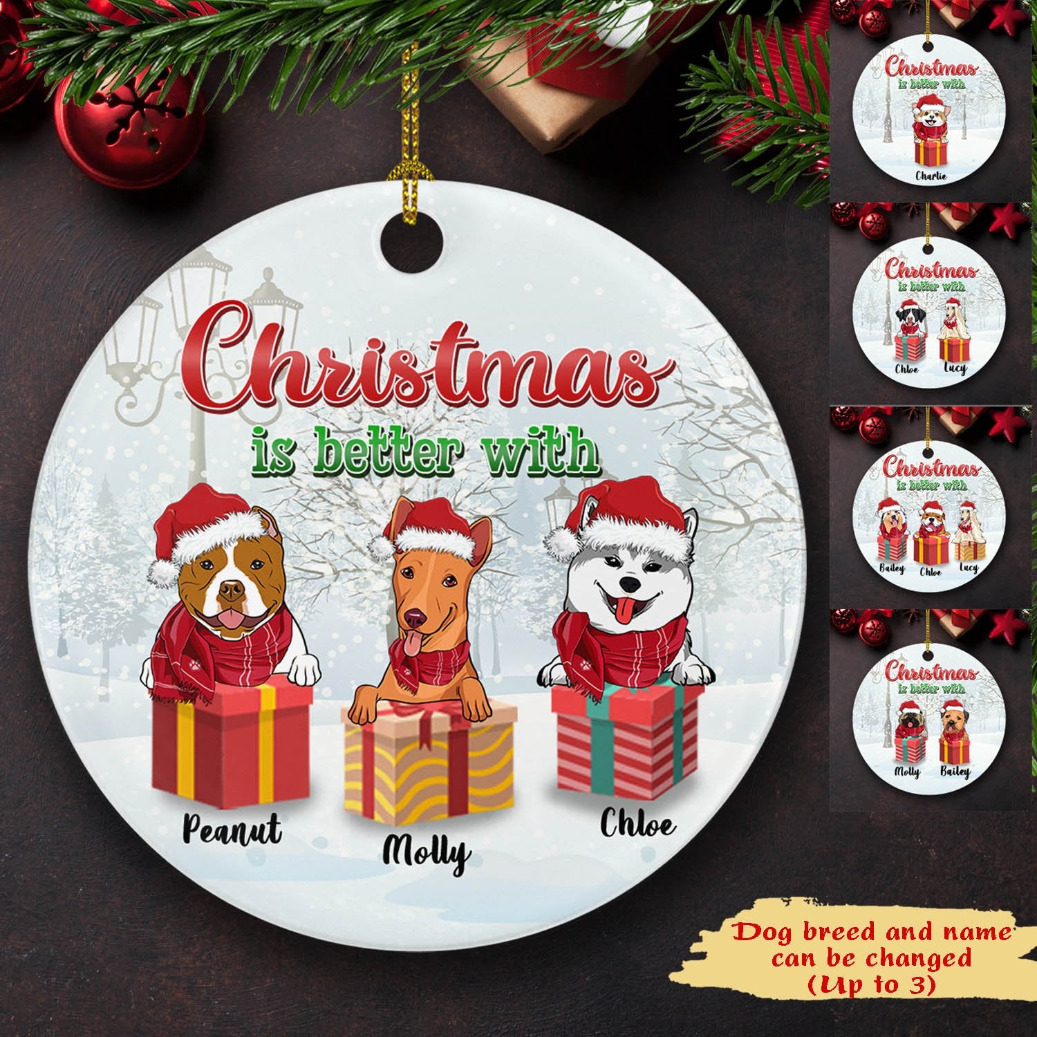 Christmas is Better-Personalized Ceramic Christmas Ornaments