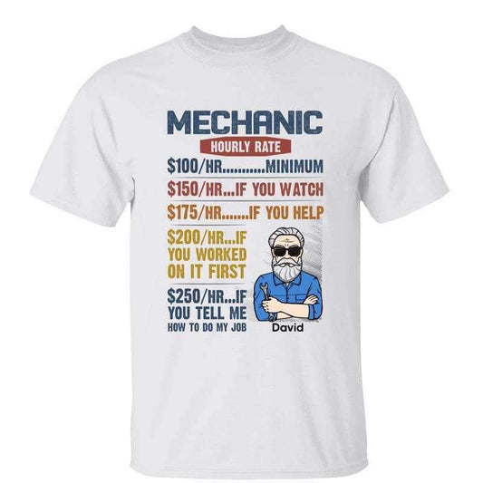 Mechanic Hourly Rate Personalized Shirt