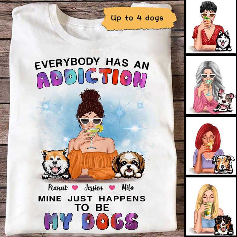 Dog Mom Addiction Personalized Women Tank Top
