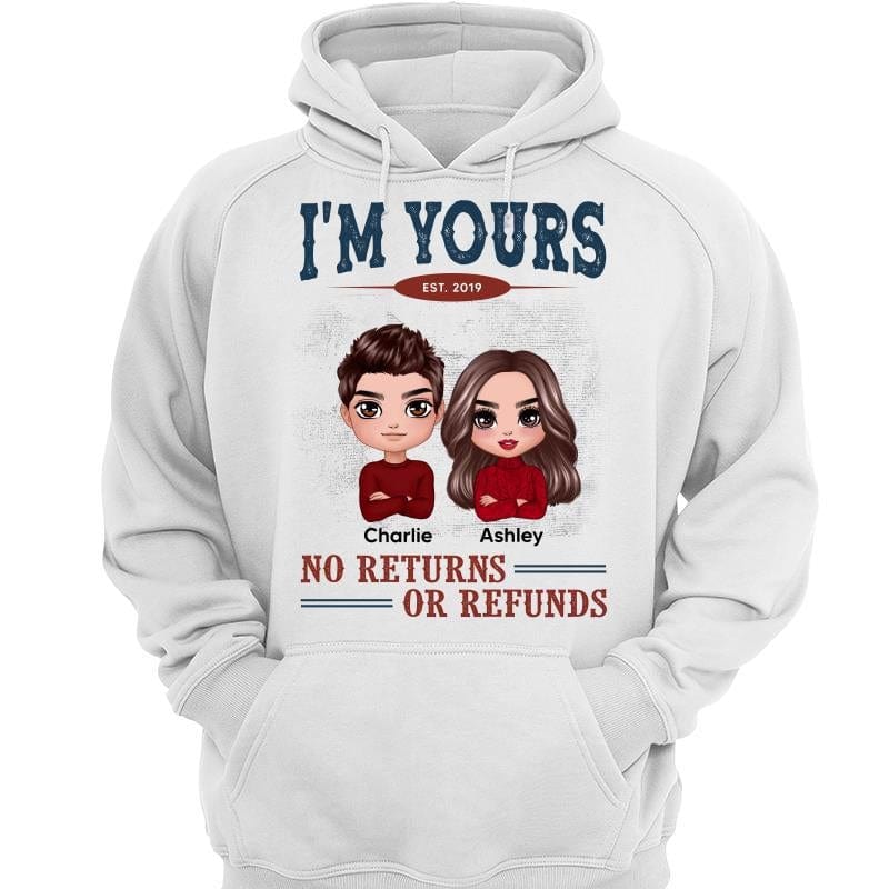 ドール カップル I'm Yours No Return Refund Personalized Hoodie Sweatshirt