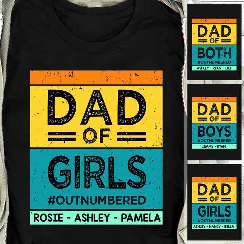 Dad Outnumbered Personalized Shirt