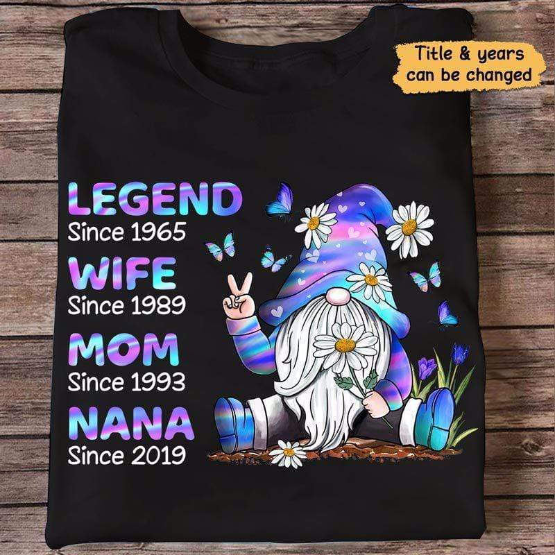 Grandma Gnome Legend Hologram Personalized Shirt
