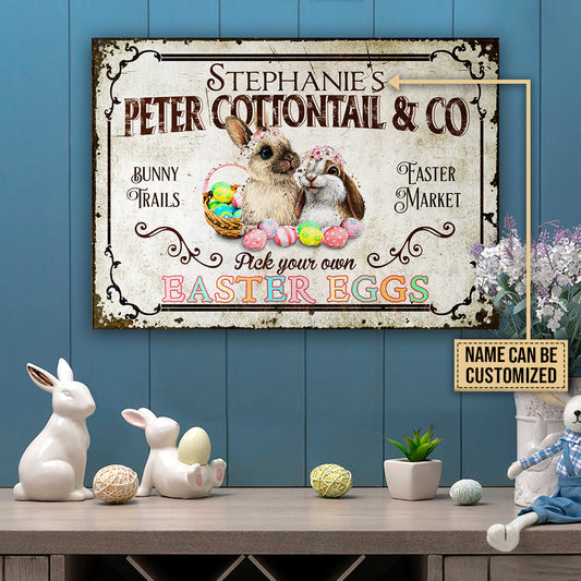 Personalized Rabbit Easter Peter Cottontail Customized Classic Metal Signs